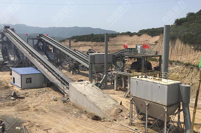 日產(chǎn)1000方砂石生產(chǎn)線現(xiàn)場