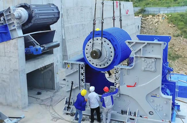 板喂機(jī)+臥式旋回破