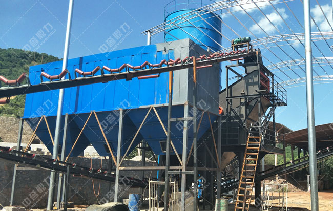 湖南常德臨澧縣新安鎮(zhèn)古城碎石場時產50噸制砂機生產線