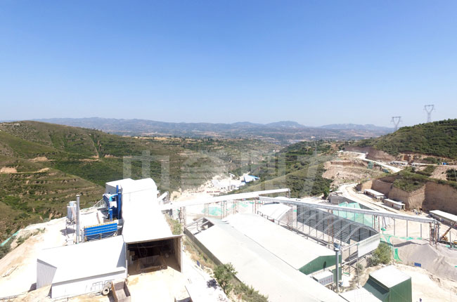 陜西銅川市弘鑫鈣業(yè)時(shí)產(chǎn)600噸骨料生產(chǎn)線